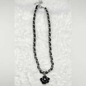 Black Camellia Flower Women's Necklace Choker